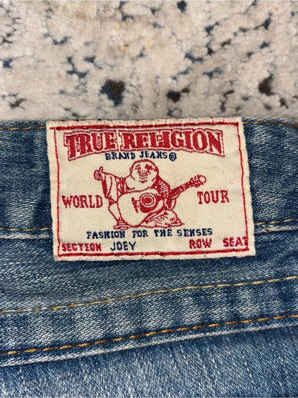 True Religion Joey Blue Denim Jeans Row Seat W 30 L 32 Actual 32”x32”